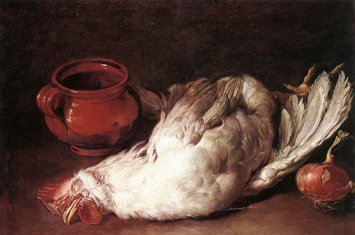 CERUTI, Giacomo Still-Life with Hen, Onion and Pot Sweden oil painting art
